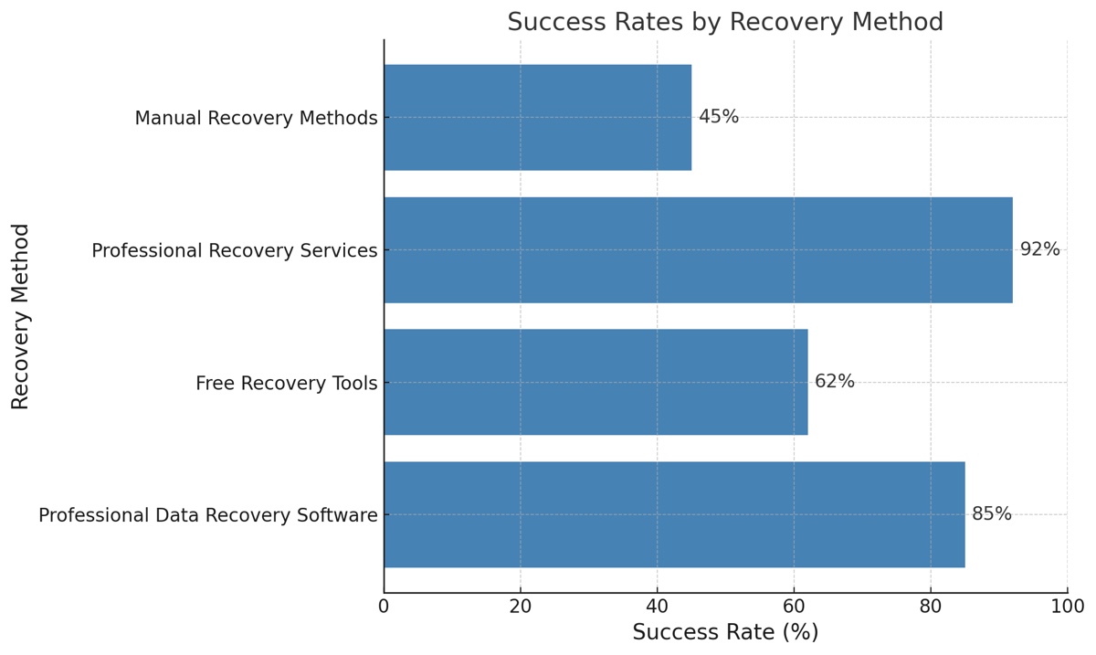 SD card data recovery success rate by recovery method