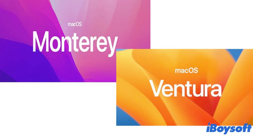 macOS Monterey vs macOS Ventura