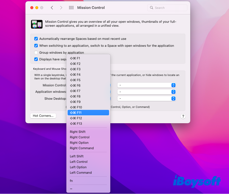 use keyboard shortcuts to show desktop on Mac