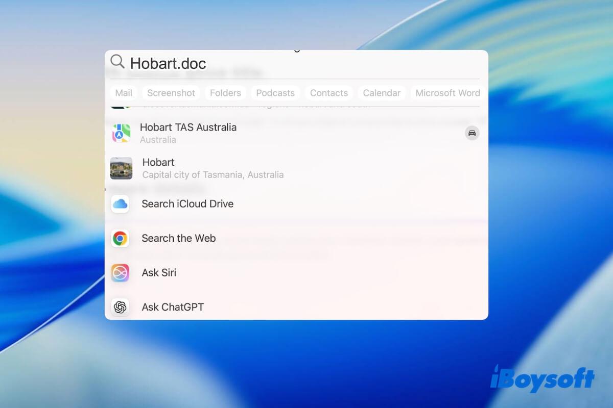 Spotlight not finding documents on Mac despit indexing
