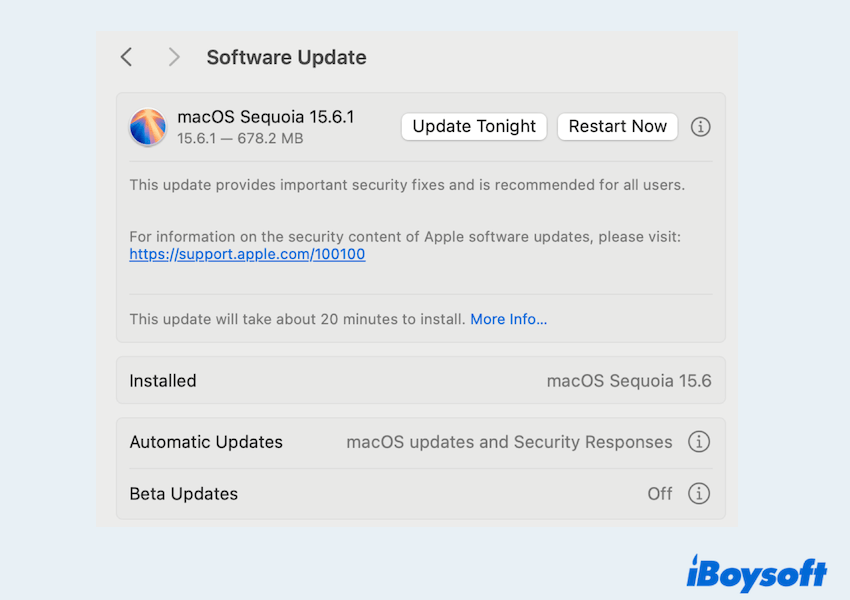 check macOS update