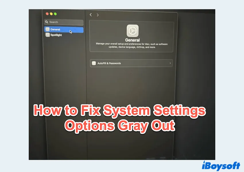 How to Fix System Settings Options Gray out