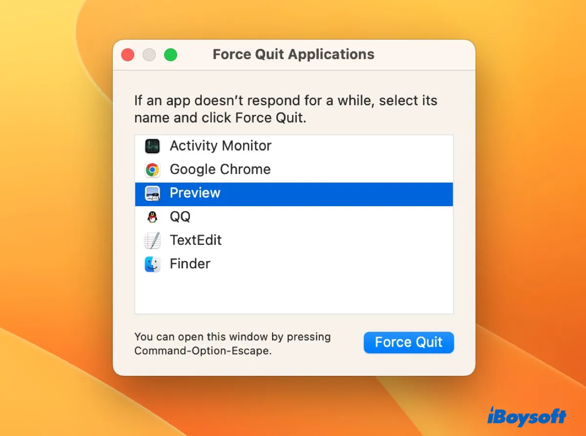 Forçar o encerramento do aplicativo que não pode ser aberto no Mac