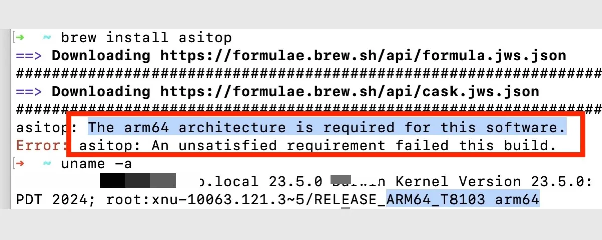 arm64 archiutecture required homebrew error apple silicon mac