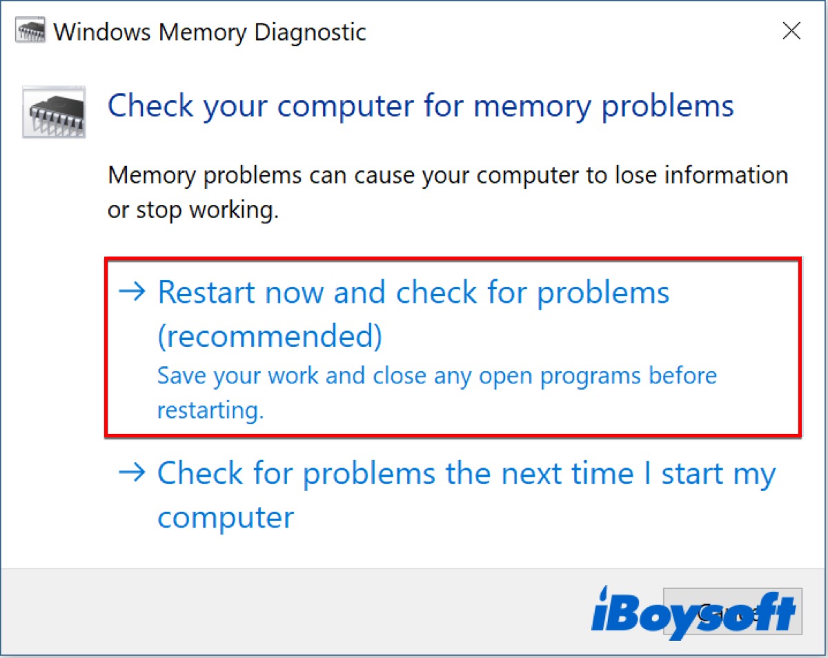 Comprobar los problemas de memoria
