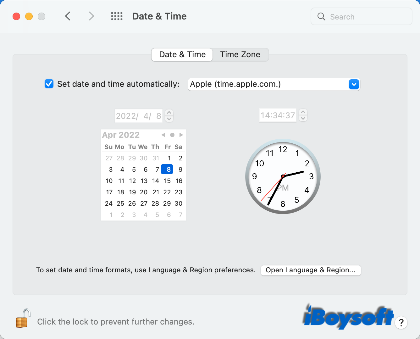 sync date and time settings