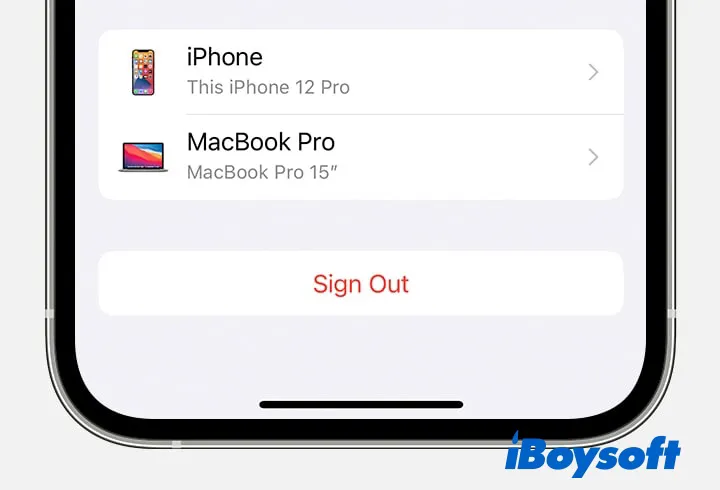 Sign out Apple ID on iPhone