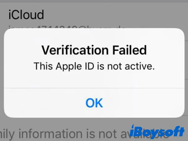 what happens if apple id is not active