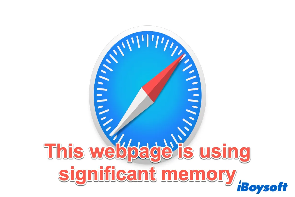 Comment résoudre le problème de mémoire significative de cette page web dans Safari