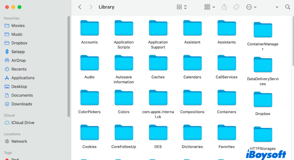 delete Dropbox folder in Library