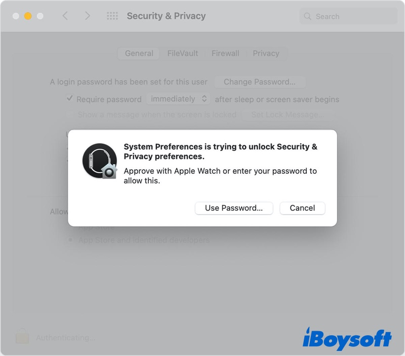 Apple Watch approves Mac password requests