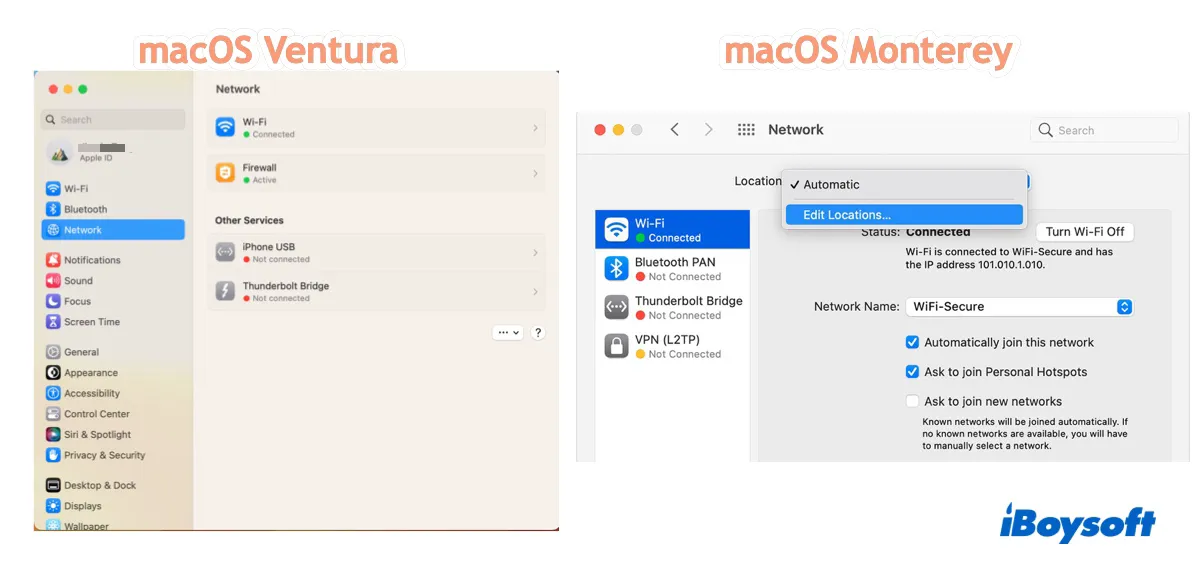 No Network Locations on macOS Ventura
