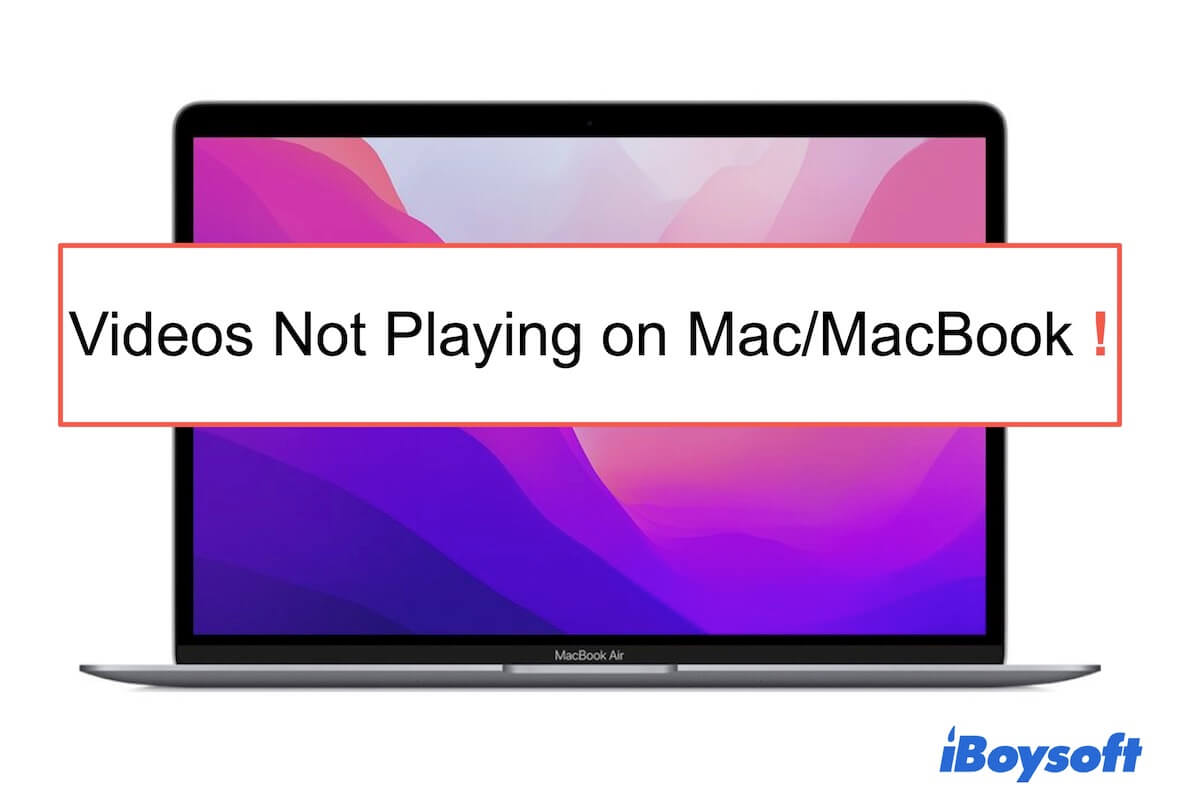 videos not playing on MacBook