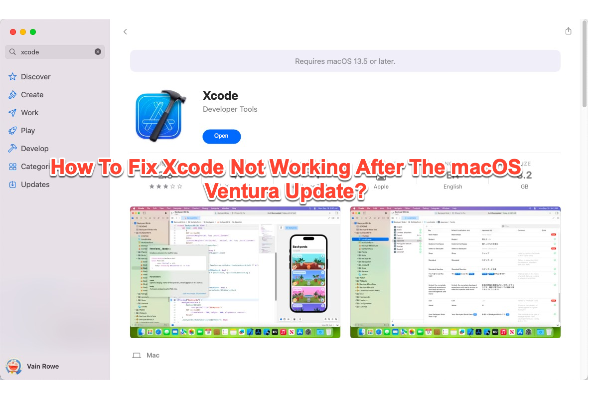 macOS Venturaのアップデート後、Xcodeが動かない場合の修正方法
