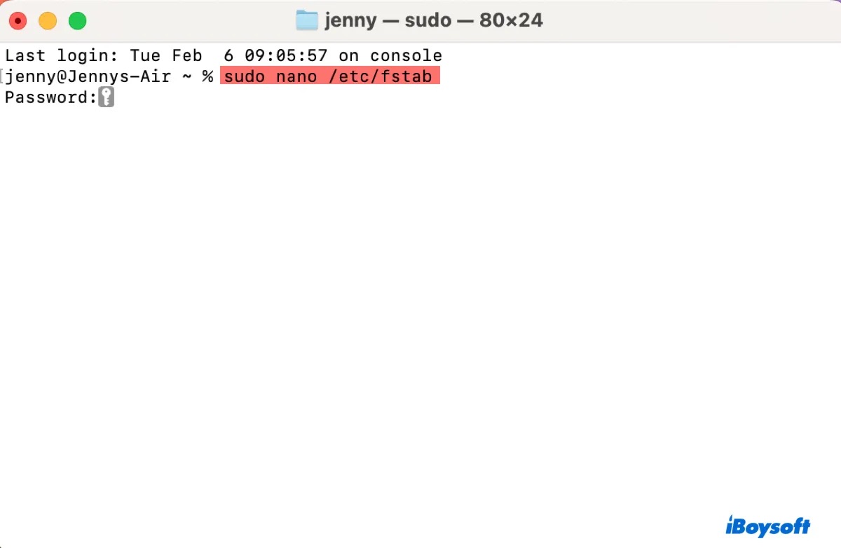 Cómo abrir fstab en macOS Catalina
