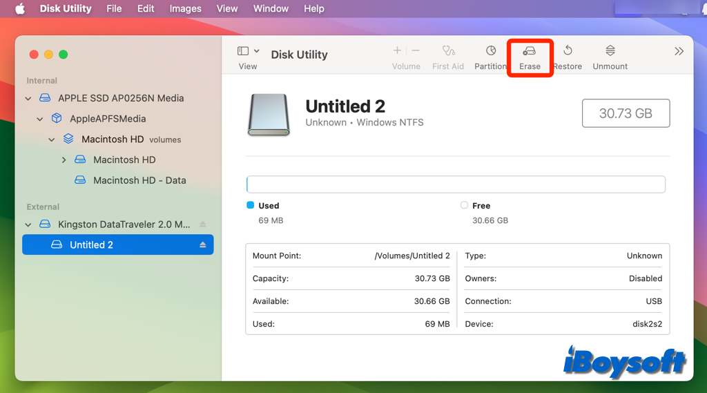 formater le lecteur NTFS sur Mac