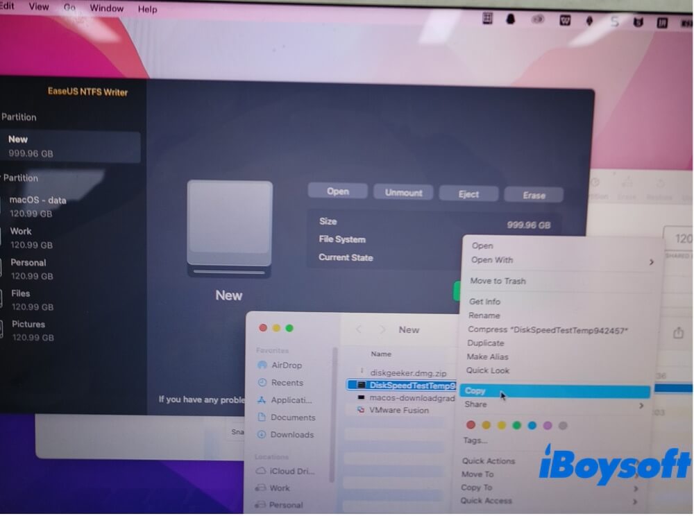 NTFS-Partition auf Mac kopieren und bearbeiten
