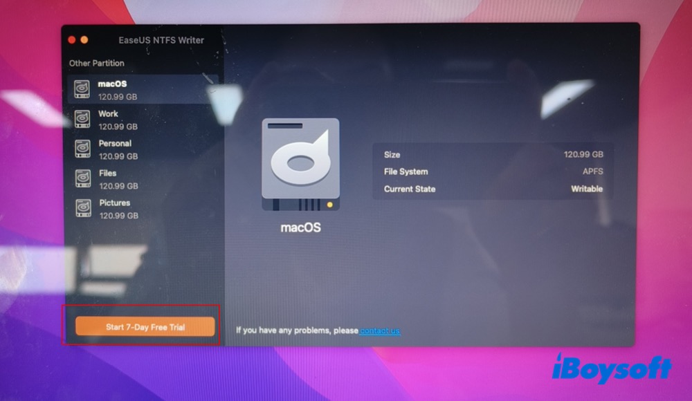Kostenlose Testphase EaseUS NTFS