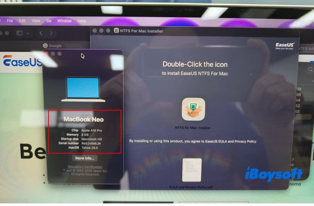 EaseUS NTFS Writer auf macOS Tahoe laden