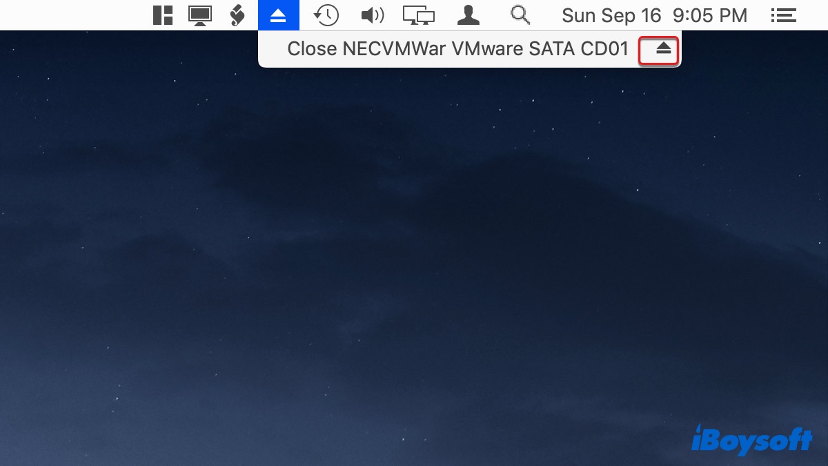 Eject an external drive on Mac using the Eject menu