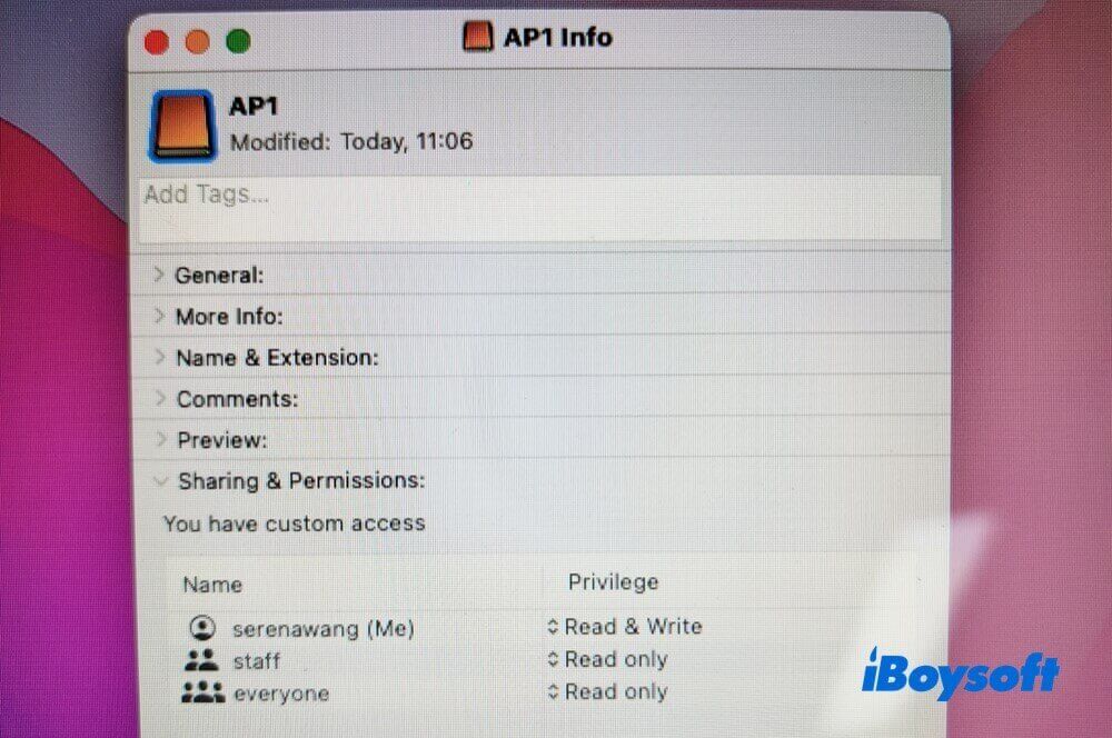 Sharing & Permissions