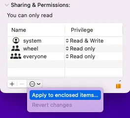 change permission on Mac external hard drive read only with admin privilege