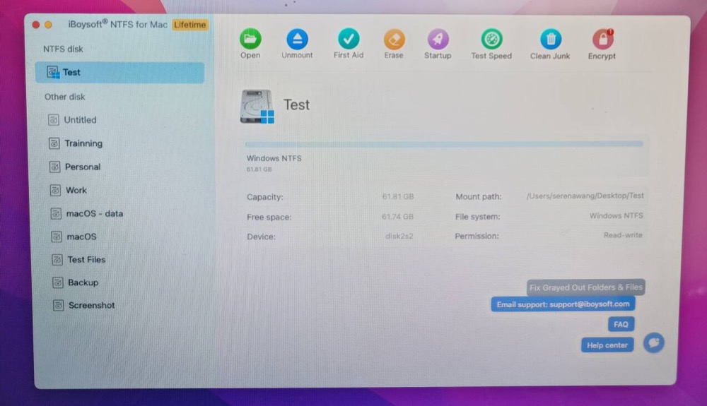 Mounty for NTFS alternatifi ile okuma ve yazma erişimi sağlamak