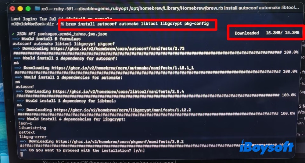 Run commands to install libtool