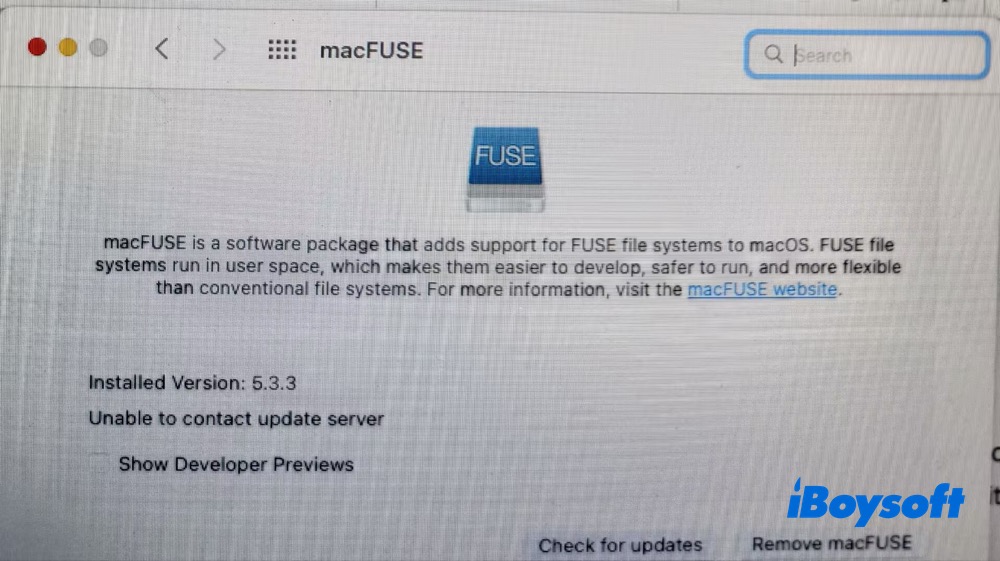 macFUSE updates