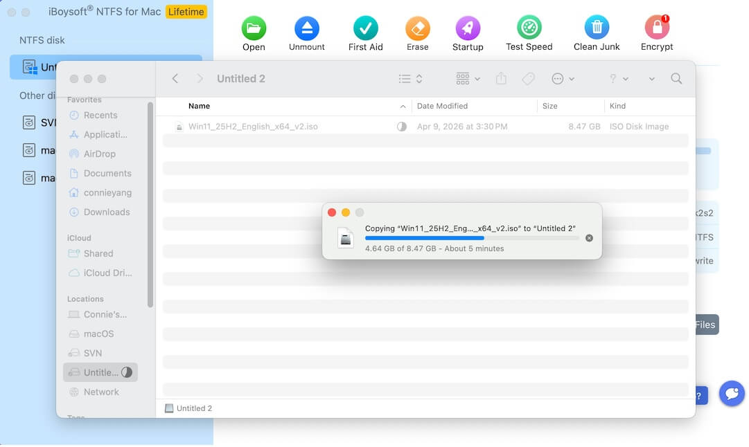 Schreibvorgang auf NTFS-HDD unter macOS
