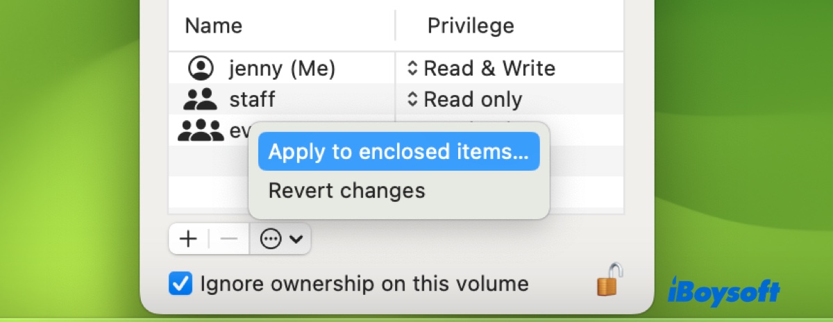 How to change the permissions of external hard drive on Mac