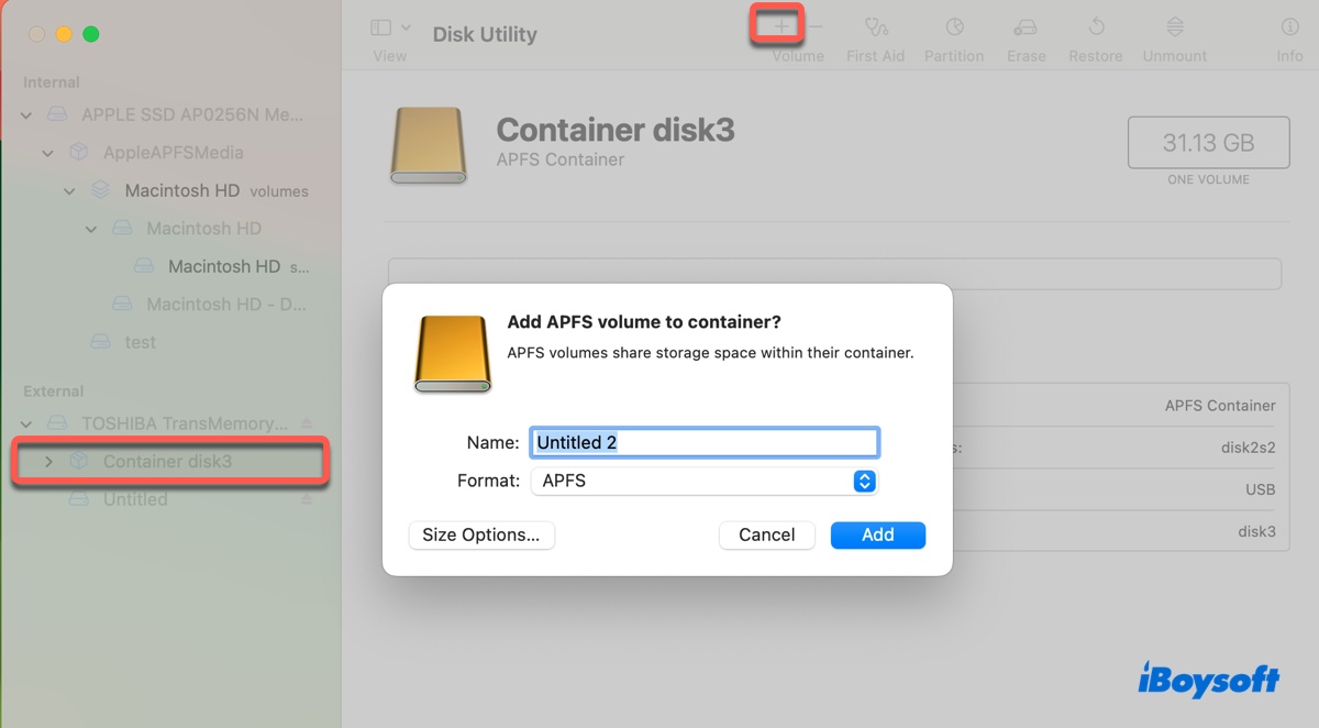 How to create a new APFS volume to fix read only Time Machine backup disk on Mac