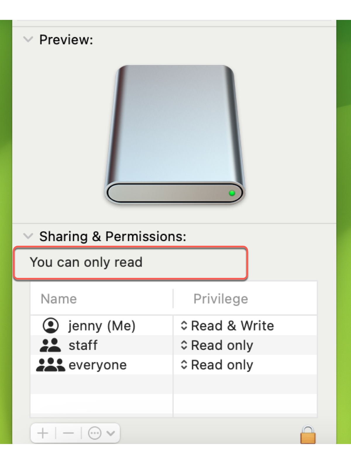 You can only read external hard drive on Mac
