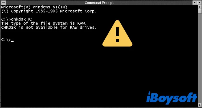 chkdsk is not available for RAW drives