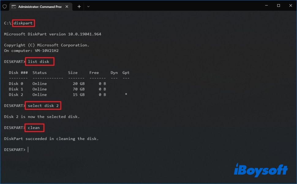 Clean and format RAW drive using Command Prompt