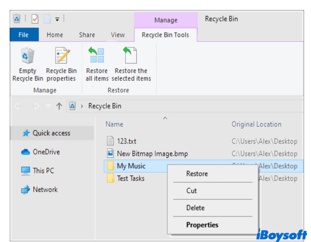 recover deleted videos from recycle bin