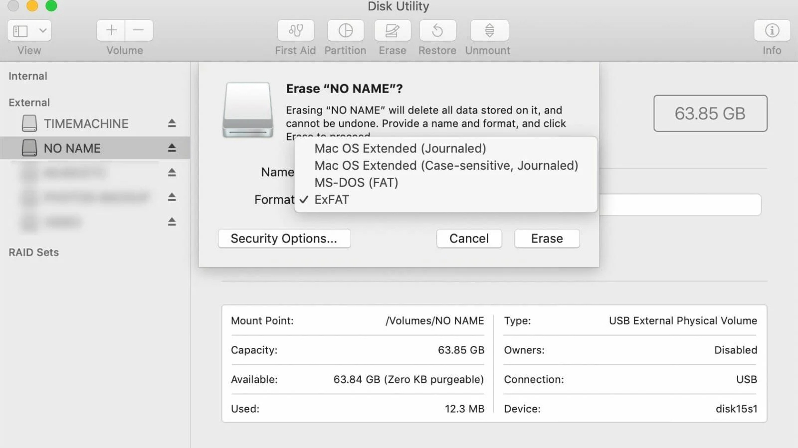 How to format SD card on Mac