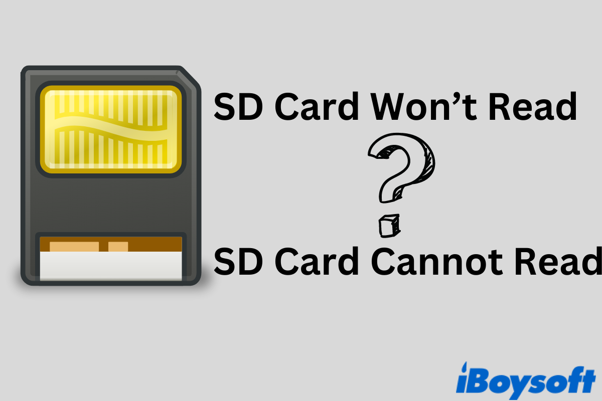 how to fix SD card wont read