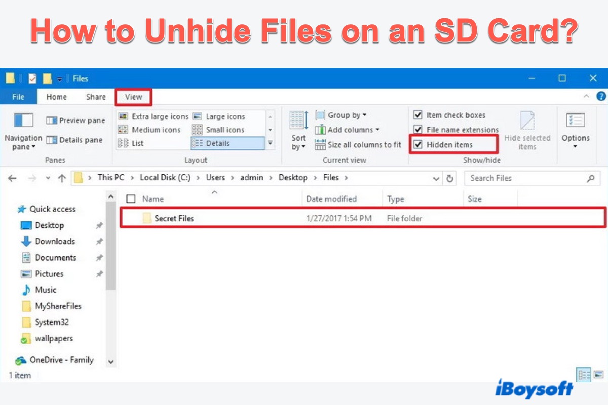 How to Unhide or Recover Hidden Files on an SD Card