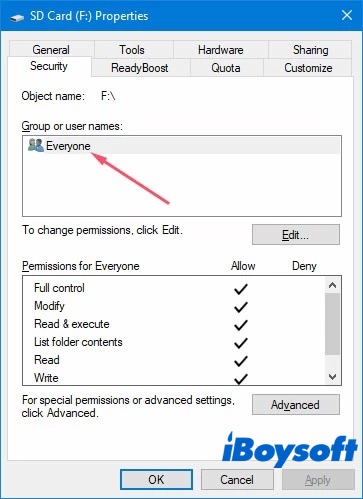 change file permissions windows
