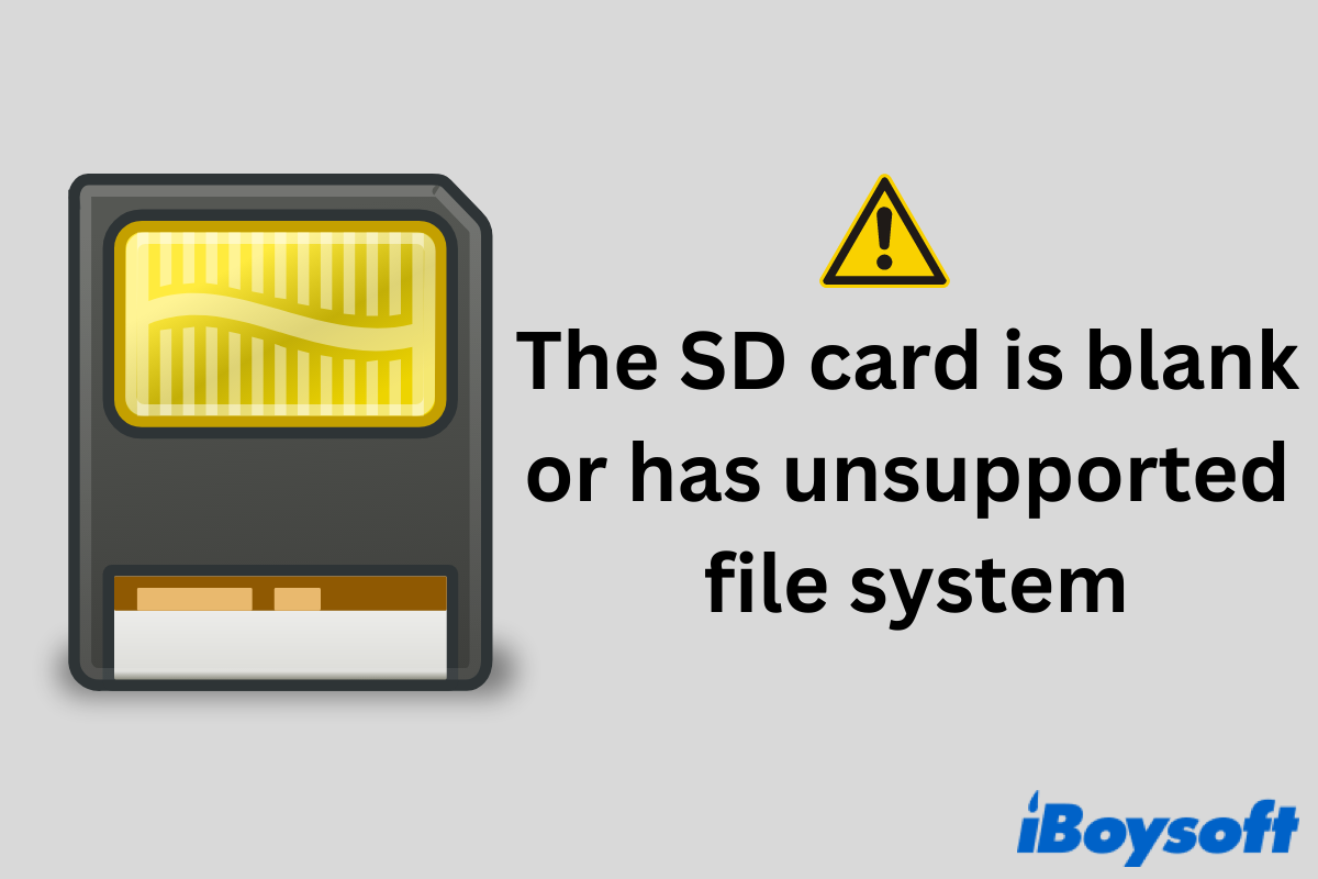 how to fix unsupported SD card