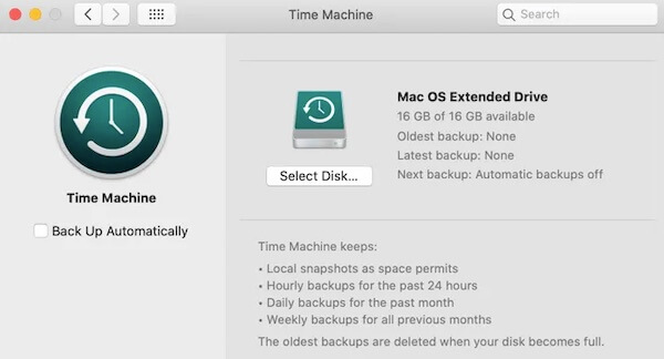 Format drives to HFS plus for Time Machine backup on macOS Catalina and earlier