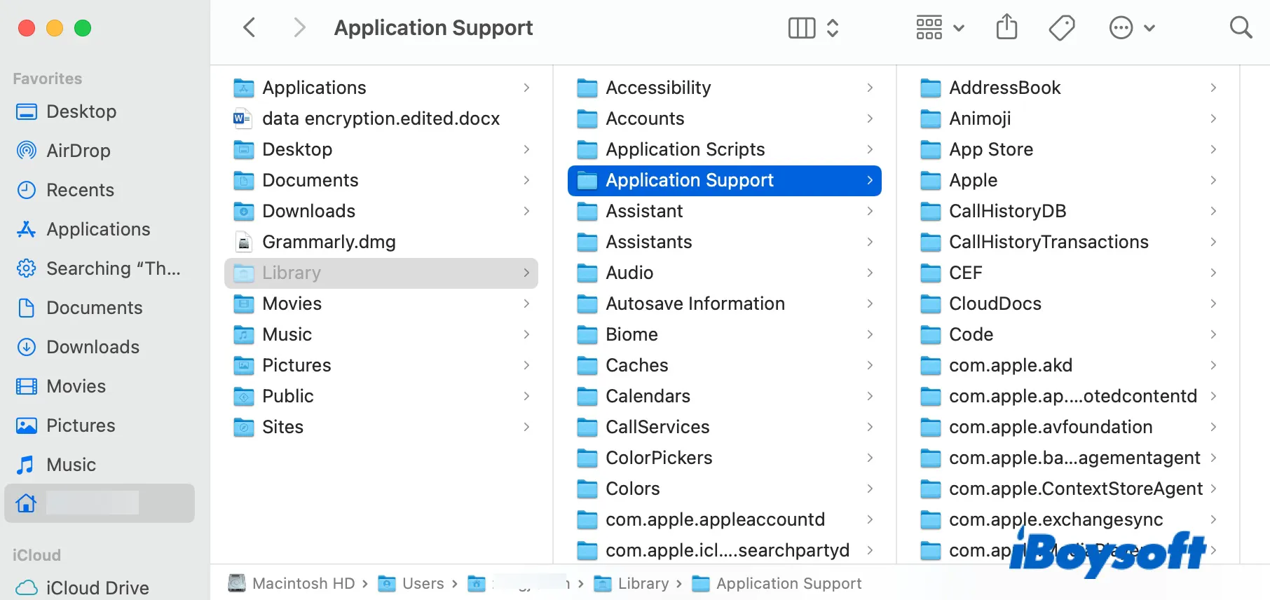 Application Support is part of the equivelant of AppData folder on Mac