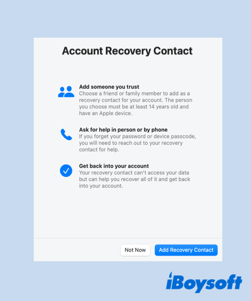 account recovery contact introduction