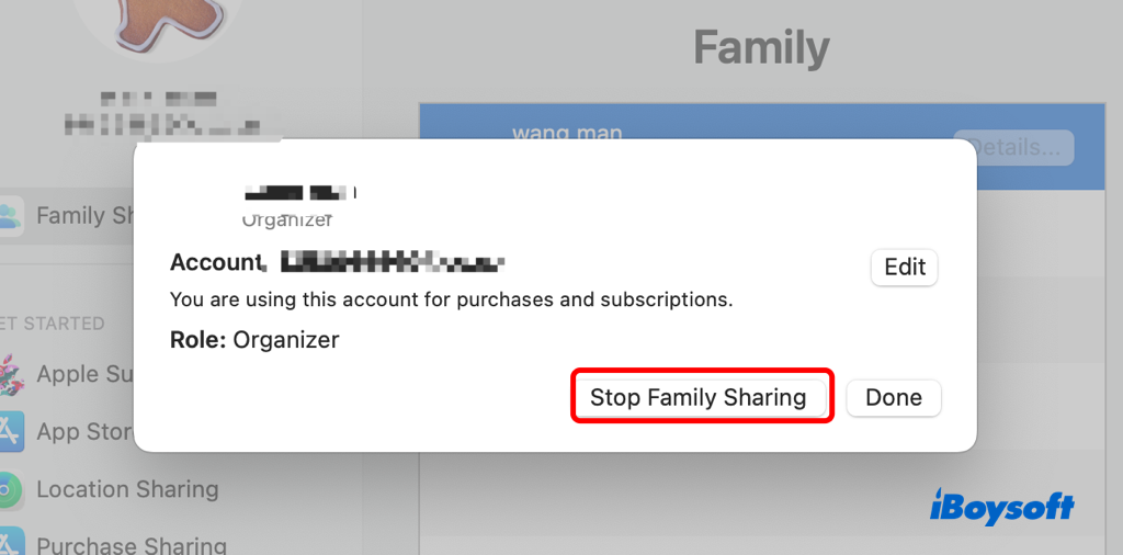 stop family sharing