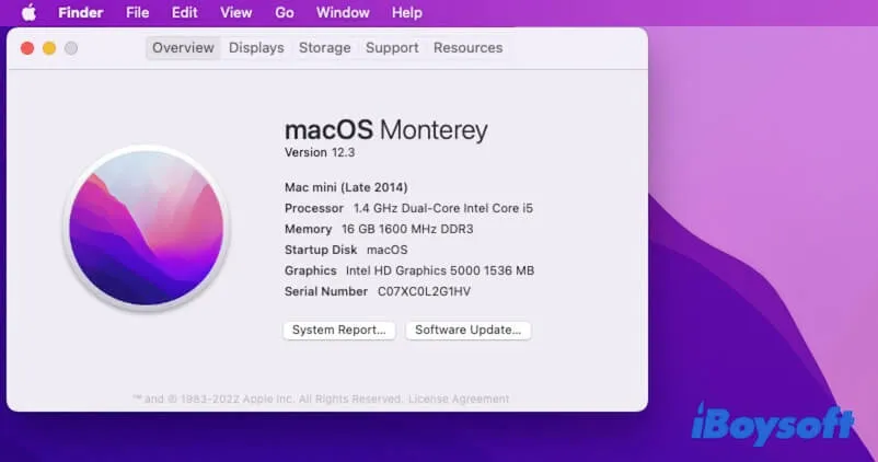 À propos de ce Mac dans le menu Apple sur Mac