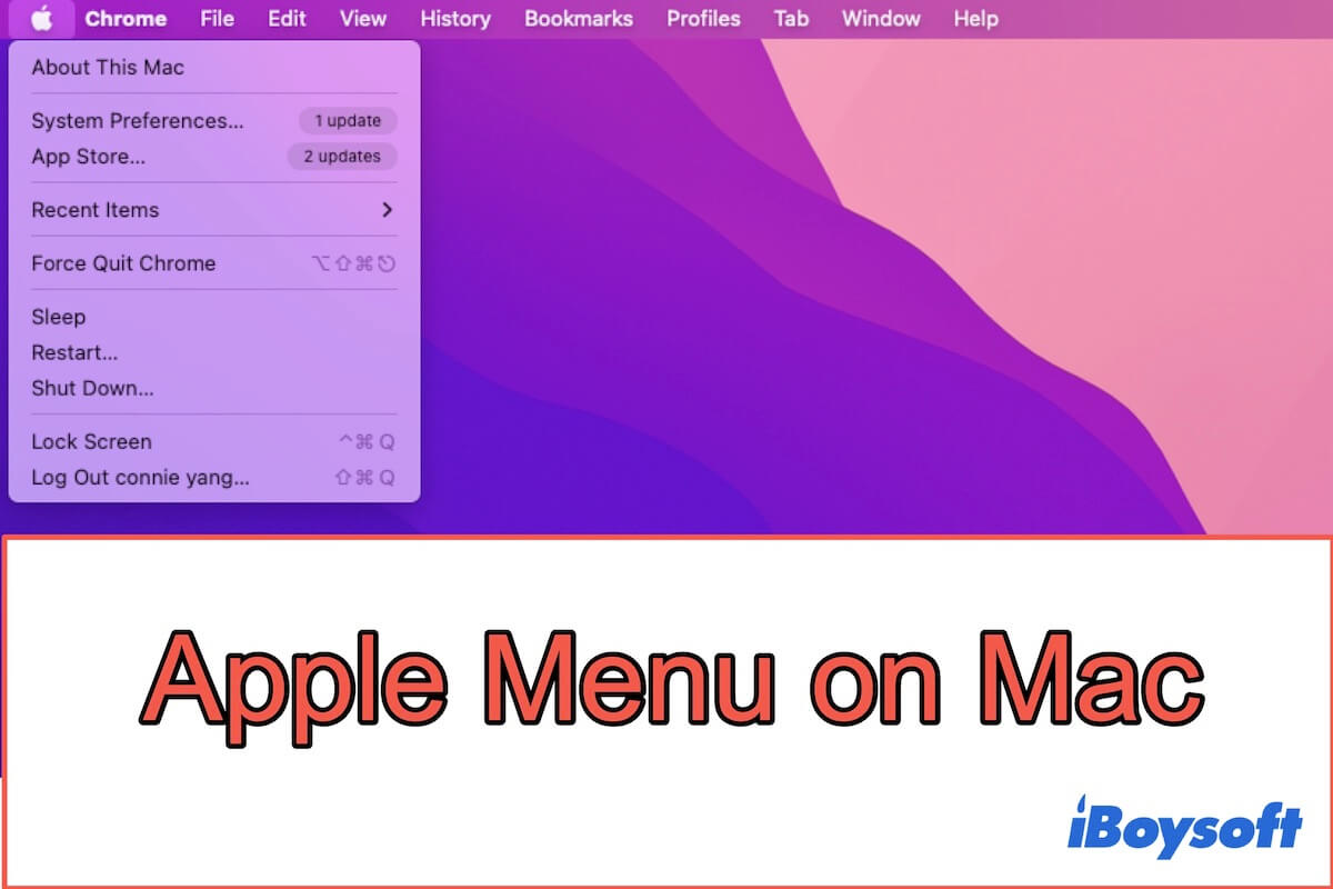 Apple menu on Mac