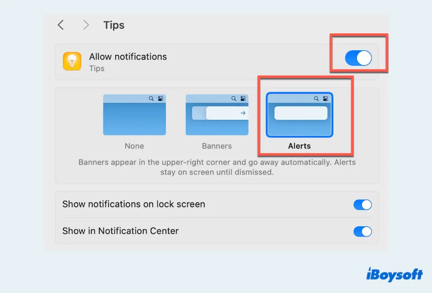 Dicas de notificação não aparecendo no Mac