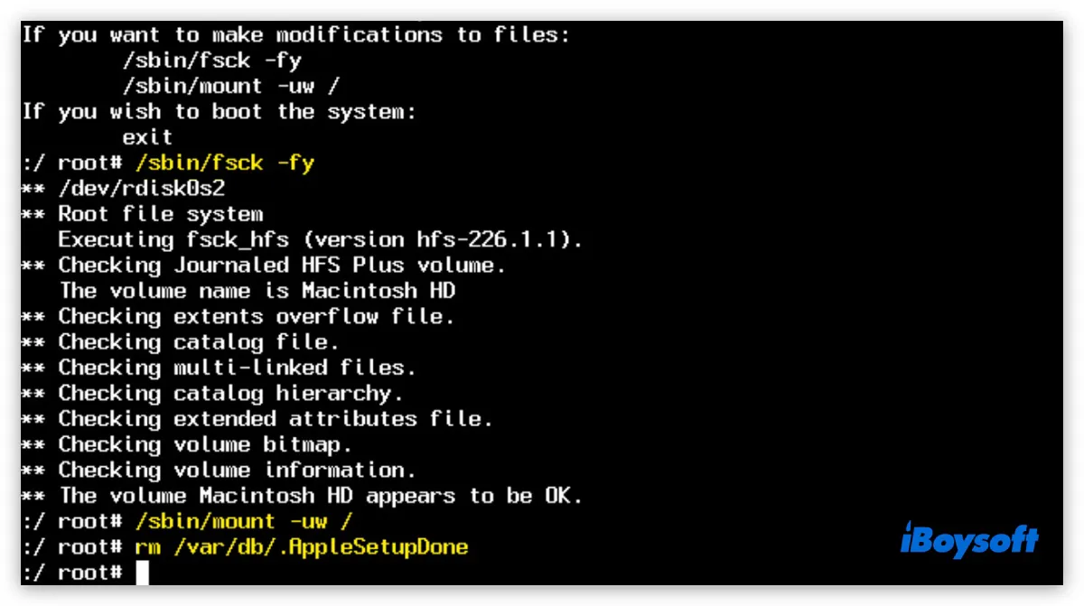 Comment supprimer AppleSetupDone dans le Terminal