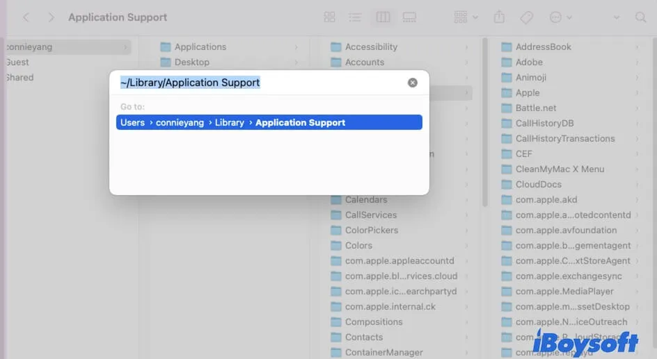 find the Application Support folder on Mac